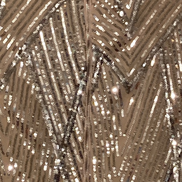 Love&Lemonade Silver Sequin Mermaid maxi formal gown in sz 10/12 - Picture 8 of 12